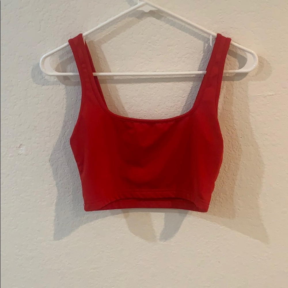 red crop top tank top